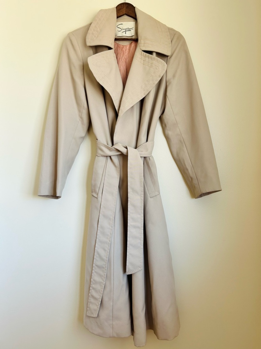 VINTAGE 70s Simpsons Belted Trench Coat